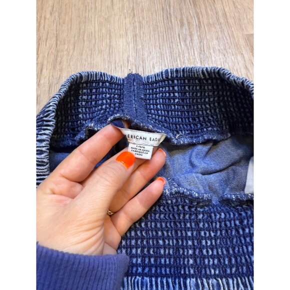 American Eagle Cotton Super Wide Leg Pants With Elastic Waistband Size Large - Picture 7 of 7